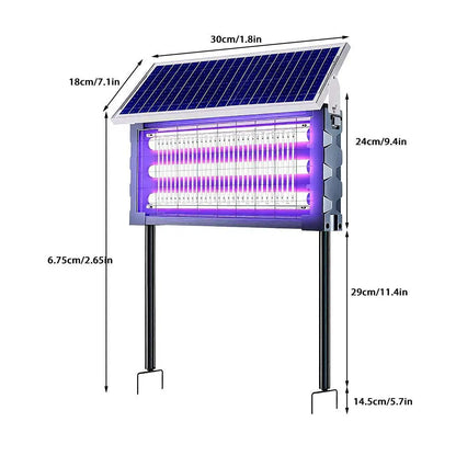Solar Mosquito Killer Lamp Outdoor – 20W High-Power Waterproof Insect Zapper with 3 Tubes, Dual Charging, 6000Mah Battery for Garden, Yard, Farm, Patio Outdoorfun