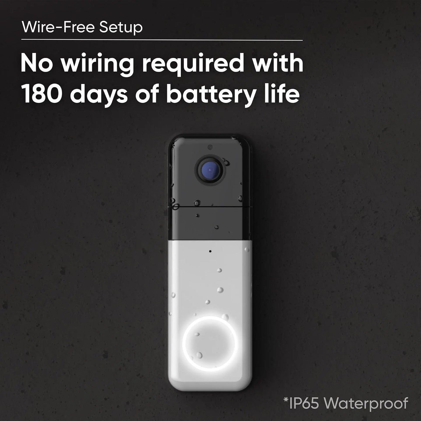Wyze Video Doorbell Pro — Battery, Wireless Smart Doorbell Camera, Adhesive Mount, Head-To-Toe 1:1 Aspect Ratio, QHD, 2-Way Talk, Color Night Vision