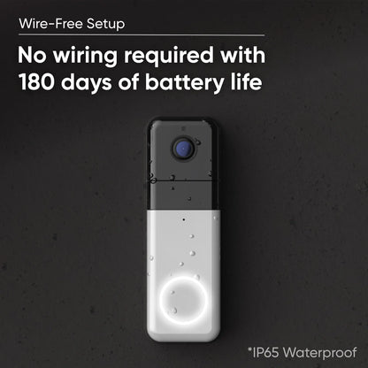 Wyze Video Doorbell Pro — Battery, Wireless Smart Doorbell Camera, Adhesive Mount, Head-To-Toe 1:1 Aspect Ratio, QHD, 2-Way Talk, Color Night Vision