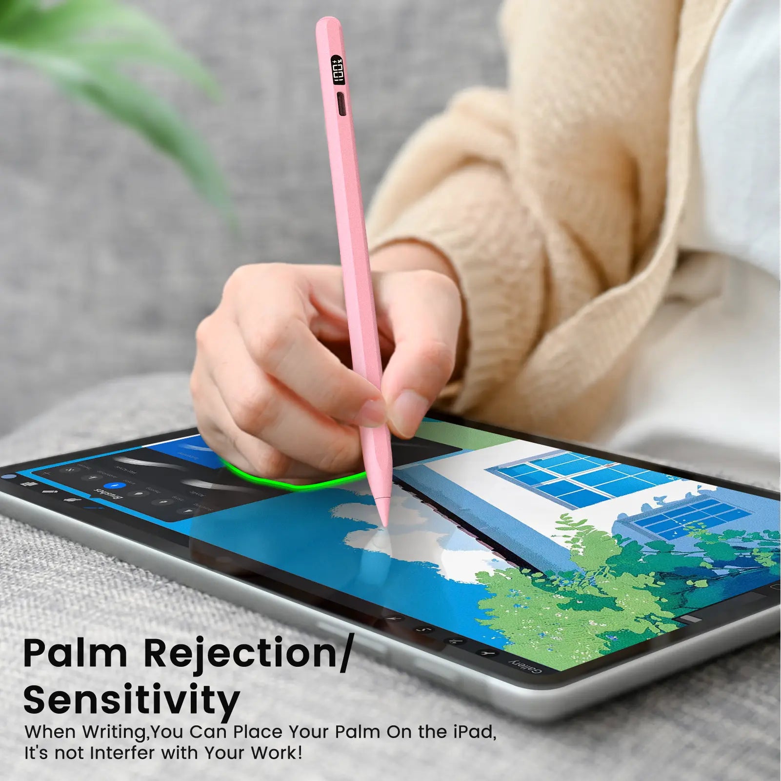 MEKO LED Stylus Pen for Ipad 10/9/8/7/6Th Gen, Pro 11"/12.9" M4, Air 5/4/3 M2, Mini 6/5, Fast Charge Palm Rejection Tilt Sensitive with LED Power Display
