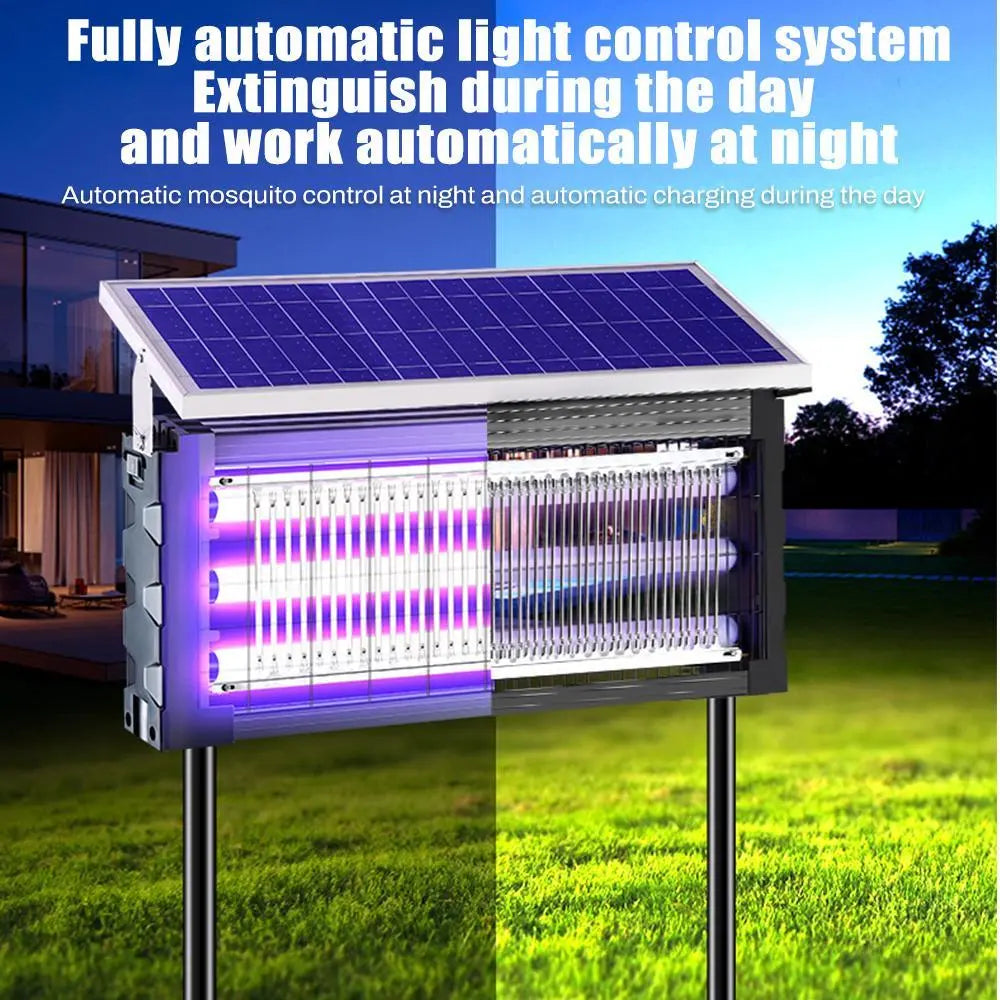 Solar Mosquito Killer Lamp Outdoor – 20W High-Power Waterproof Insect Zapper with 3 Tubes, Dual Charging, 6000Mah Battery for Garden, Yard, Farm, Patio Outdoorfun