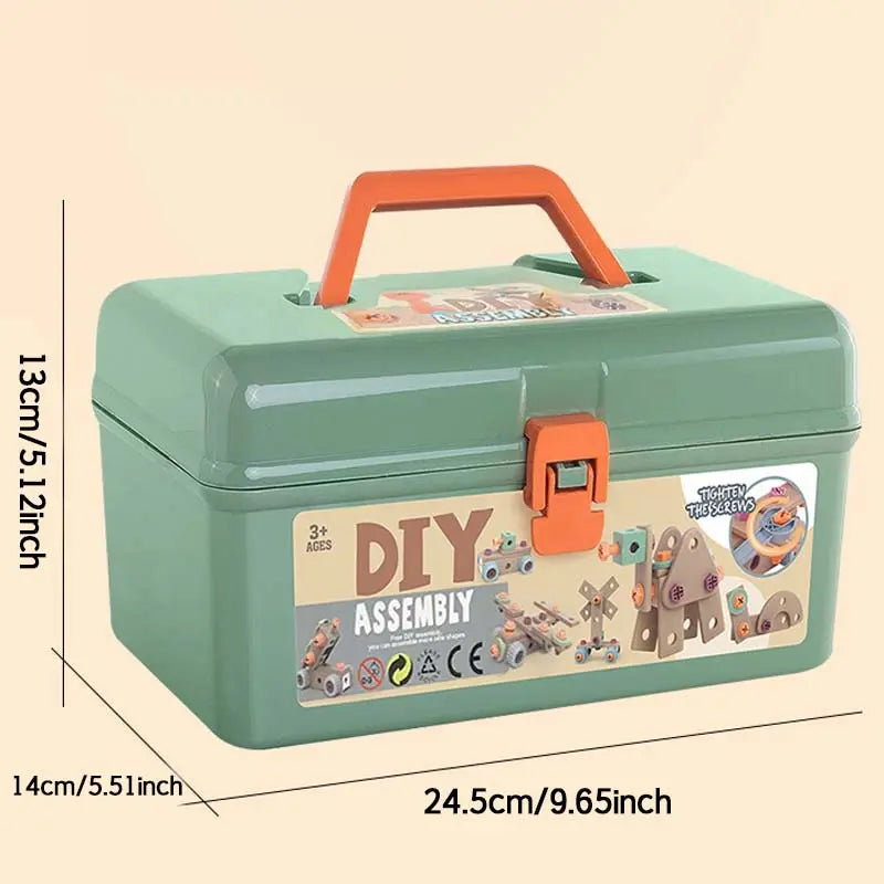 Kids Tool Set with Drill 144Pcs Toddler Tool Set with Toolbox STEM Montessori Toys for 3 4 5 Year Olds Pretend Play Educational Construction Toy for Boys Girls Birthday Gift Play Kitchen Set Block Set