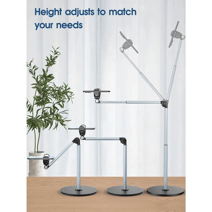 Heavy Duty Overhead Phone Stand for Recording, Adjustable Tripod for Overhead Shots, Sturdy Stand for Cooking, Crafting, Filming, Painting - for Creators(Clip)