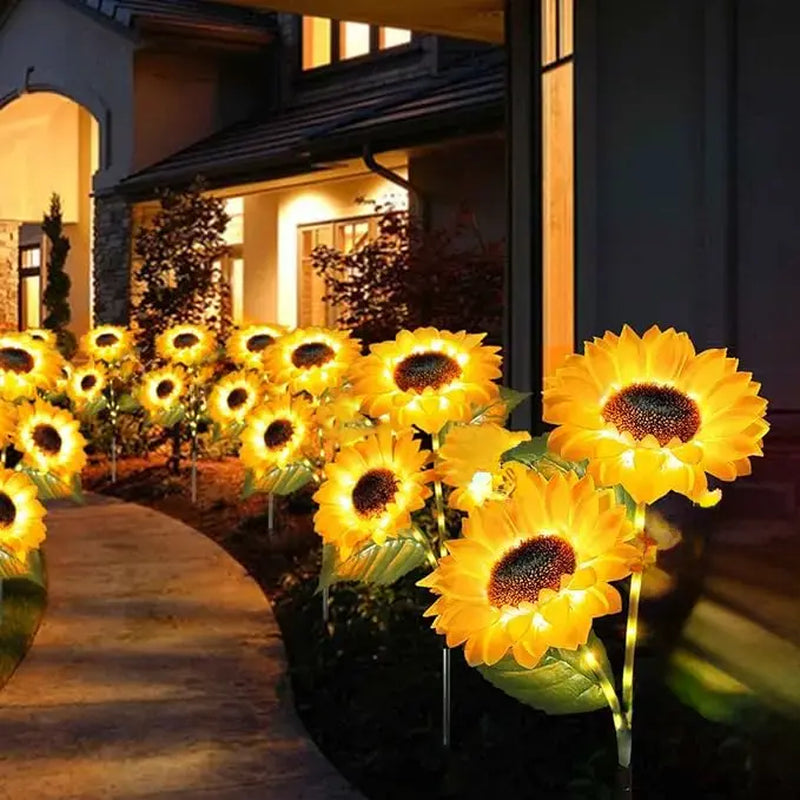 LED Sunflower Garden Lights – Realistic Illumination for Outdoor Decoration, Waterproof and Energy Efficient with Enhanced Solar Technology