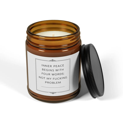 Inner Peace Begins with Four Words 9Oz Soy Candle | Amber Jar