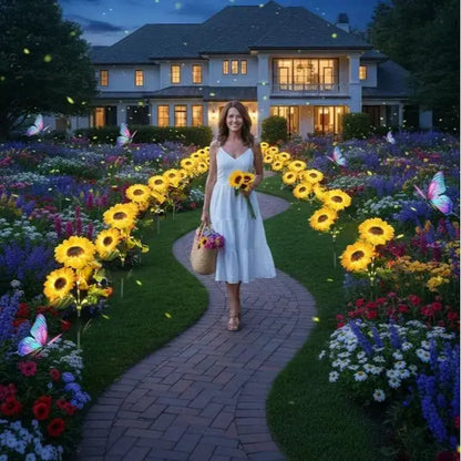 LED Sunflower Garden Lights – Realistic Illumination for Outdoor Decoration, Waterproof and Energy Efficient with Enhanced Solar Technology