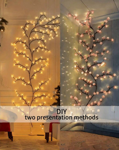 Cherry Blossom LED Branch Light - 8 Modes, USB Powered Wall Decor Garland