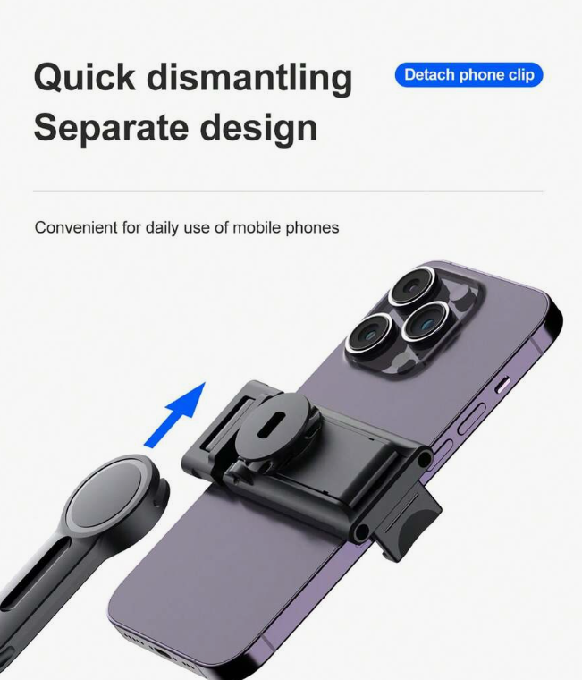 360° Auto Face Tracking Smart Gimbal Stabilizer - Foldable Selfie Stick Tripod with Detachable Phone Clip