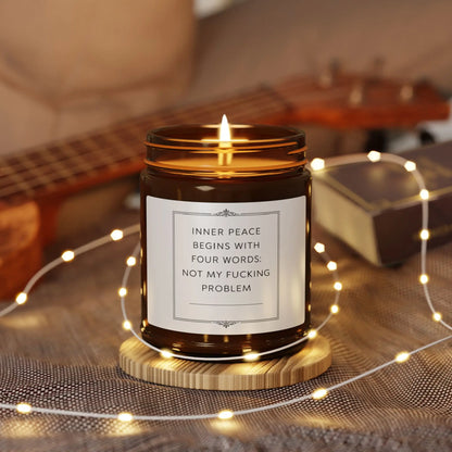 Inner Peace Begins with Four Words 9Oz Soy Candle | Amber Jar