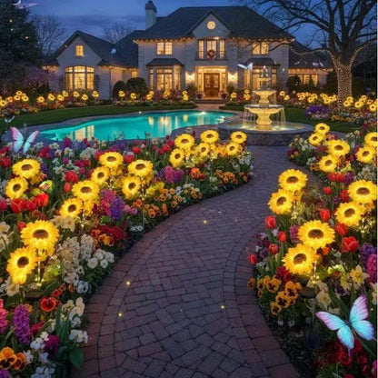 LED Sunflower Garden Lights – Realistic Illumination for Outdoor Decoration, Waterproof and Energy Efficient with Enhanced Solar Technology