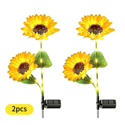 LED Sunflower Garden Lights – Realistic Illumination for Outdoor Decoration, Waterproof and Energy Efficient with Enhanced Solar Technology