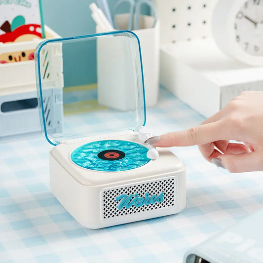 Waves White Noise Bluetooth Speaker, Mini Player with Various Natural Sound, 3 Adjustable Light and Timing, Ambient Light Effect Maker, New Portable Vintage Speaker for Bedroom, Party, Holiday Gifts, Mood-Regulate Accessories，Sleep Aid