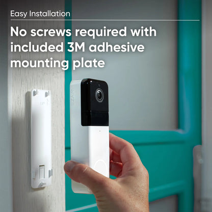 Wyze Video Doorbell Pro — Battery, Wireless Smart Doorbell Camera, Adhesive Mount, Head-To-Toe 1:1 Aspect Ratio, QHD, 2-Way Talk, Color Night Vision
