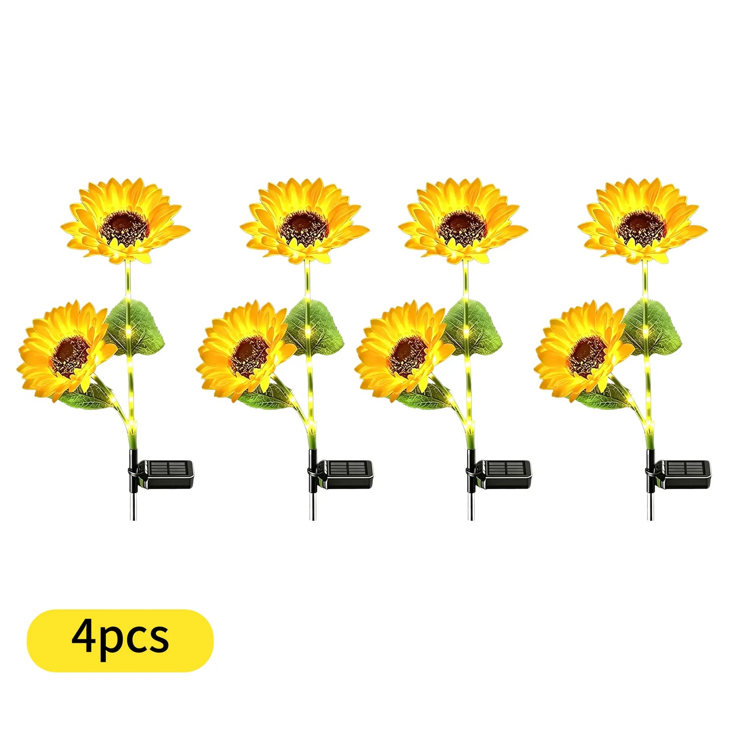 LED Sunflower Garden Lights – Realistic Illumination for Outdoor Decoration, Waterproof and Energy Efficient with Enhanced Solar Technology