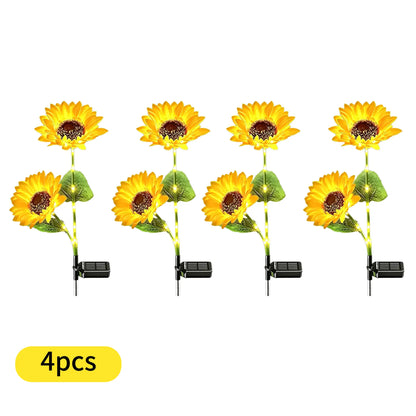 LED Sunflower Garden Lights – Realistic Illumination for Outdoor Decoration, Waterproof and Energy Efficient with Enhanced Solar Technology