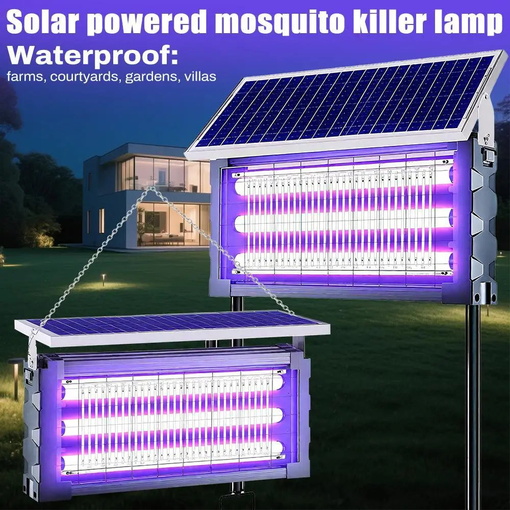 Solar Mosquito Killer Lamp Outdoor – 20W High-Power Waterproof Insect Zapper with 3 Tubes, Dual Charging, 6000Mah Battery for Garden, Yard, Farm, Patio Outdoorfun