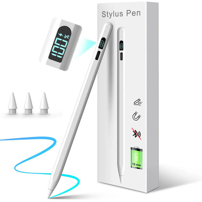 MEKO LED Stylus Pen for Ipad 10/9/8/7/6Th Gen, Pro 11"/12.9" M4, Air 5/4/3 M2, Mini 6/5, Fast Charge Palm Rejection Tilt Sensitive with LED Power Display