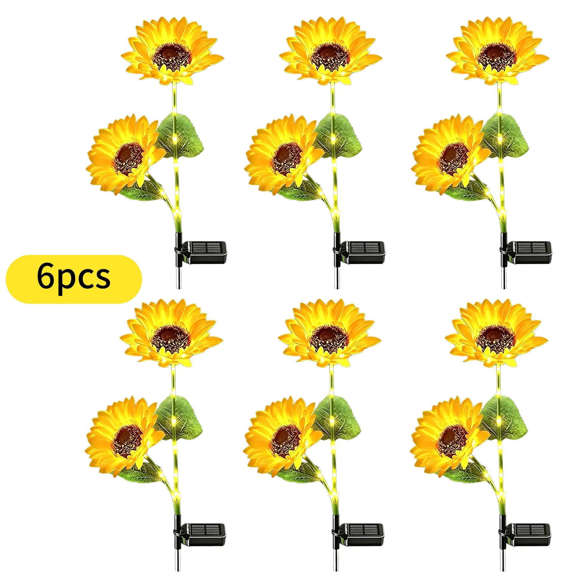LED Sunflower Garden Lights – Realistic Illumination for Outdoor Decoration, Waterproof and Energy Efficient with Enhanced Solar Technology