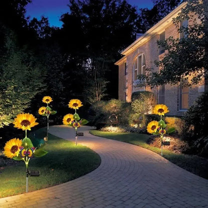 LED Sunflower Garden Lights – Realistic Illumination for Outdoor Decoration, Waterproof and Energy Efficient with Enhanced Solar Technology