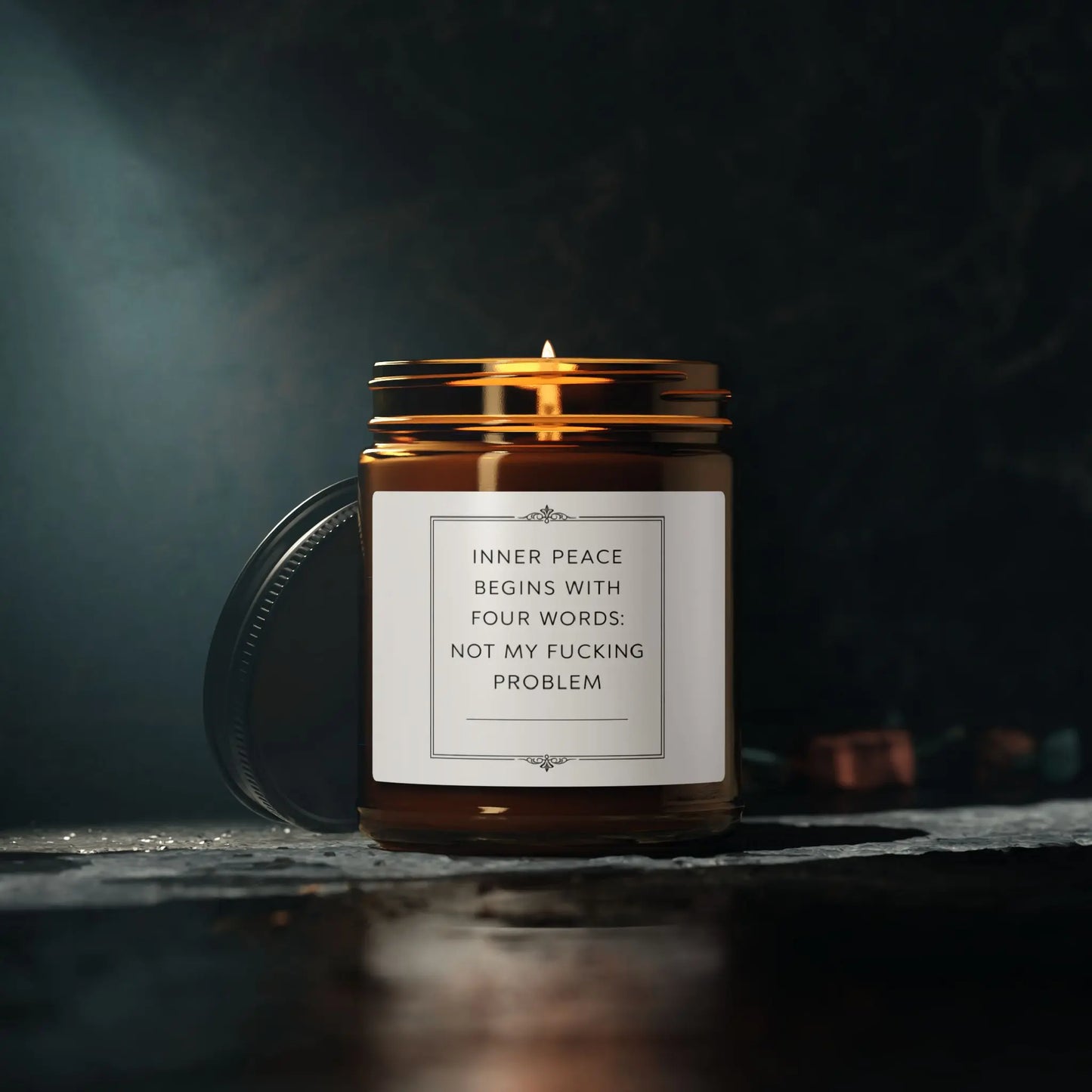 Inner Peace Begins with Four Words 9Oz Soy Candle | Amber Jar