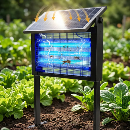 Solar Mosquito Killer Lamp Outdoor – 20W High-Power Waterproof Insect Zapper with 3 Tubes, Dual Charging, 6000Mah Battery for Garden, Yard, Farm, Patio Outdoorfun
